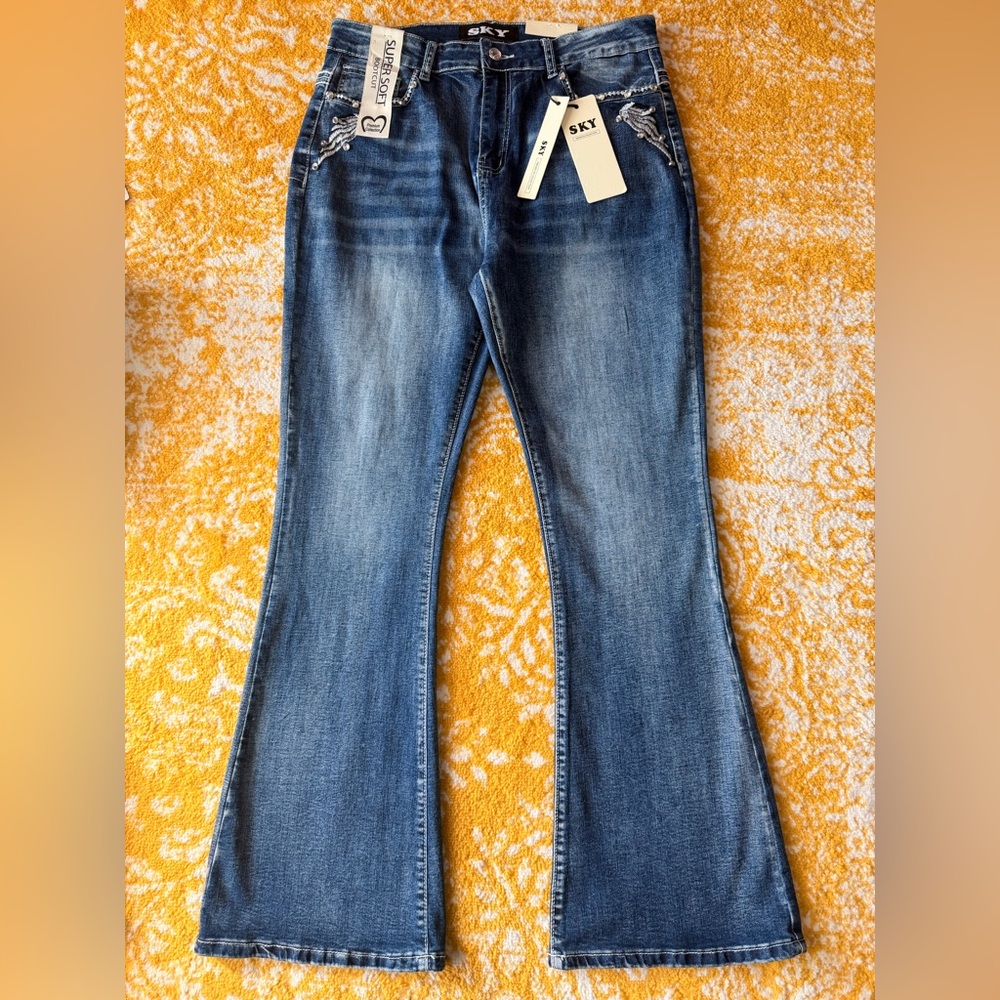 Sky Women's Classic Blue Flare Jeans